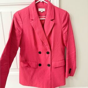 LOFT Vibrant Pink Double-Breasted Blazer
